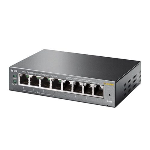 TP-Link TL-SG108PE 8-Port Gigabit Easy Smart Switch with 4-Port PoE, 55W IEEE 802.3af, Fanless, VLAN Features