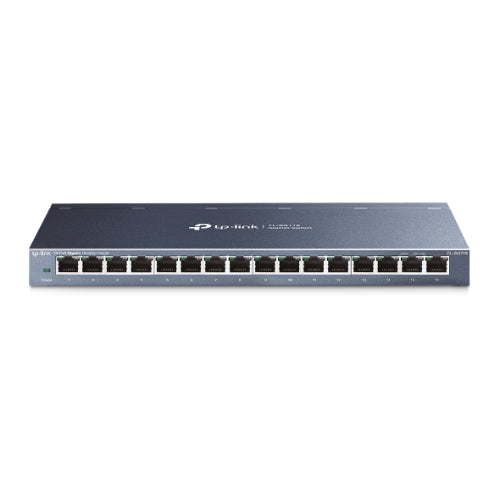 TP-Link TL-SG116 16-Port Gigabit Unmanaged Desktop Wall Mounting Switch 32Gbps Capacity 23.81Mpps 8K MAC 4.1Mb Buffer Fanless