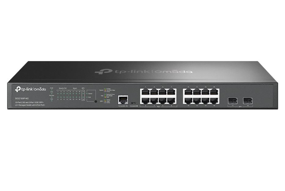 TP-Link SG3218XP-M2, Omada 16-Port 2.5G and 2-Port 10GE SFP L2 Managed Switch with 8-Port PoE, Integration with Omada SDN Controller,Static Routin