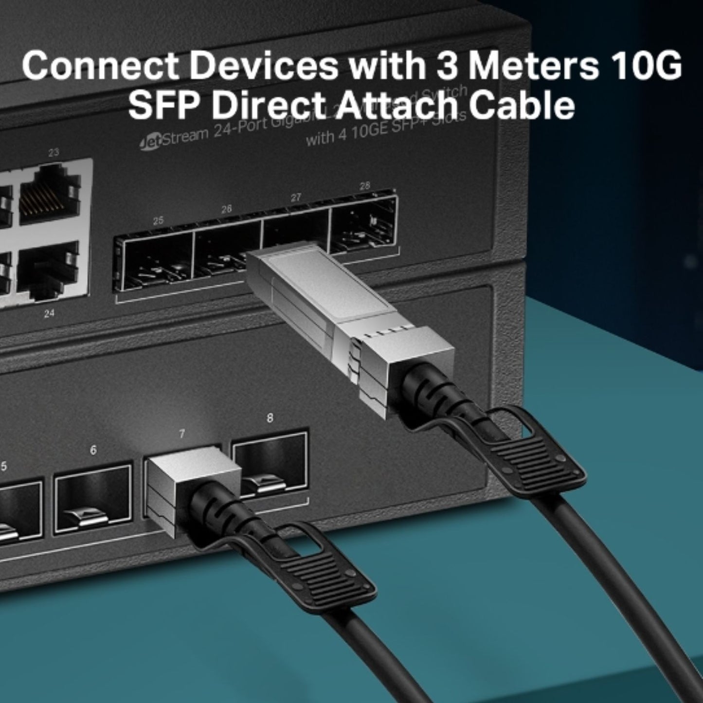 TP-Link SM5220-3M 3 Meter 10G SFP Direct Attach Cable, Drives 10 Gigabit Ethernet, 10G SFP Connector on Both Sides (Replaces TXC432-CU3M)