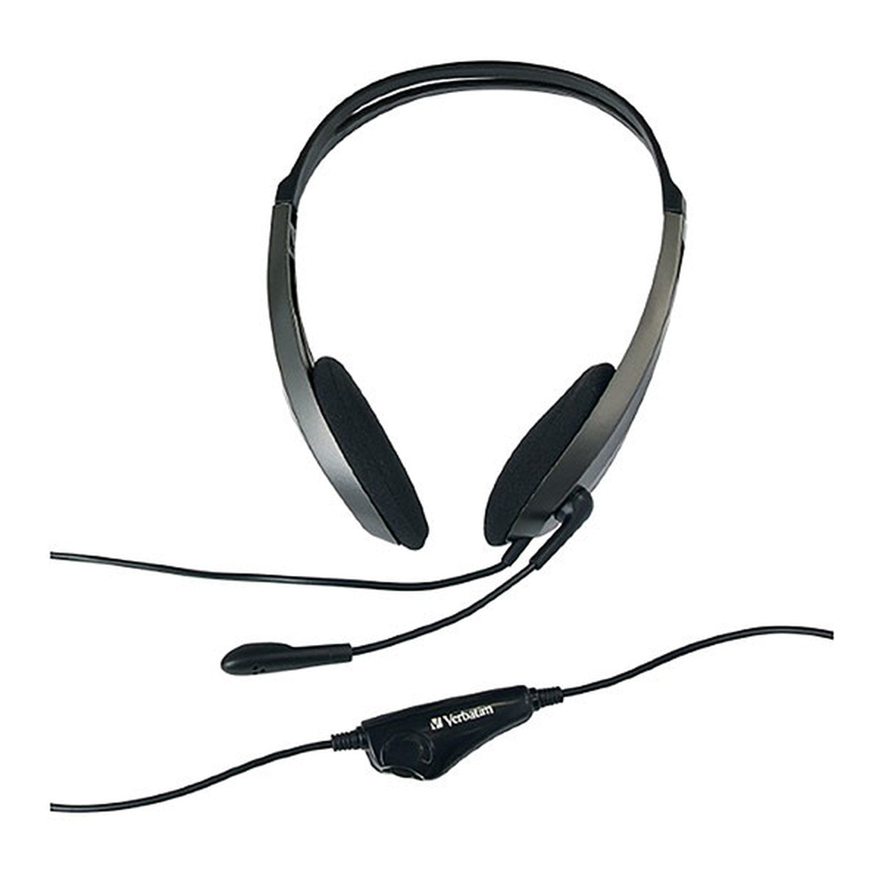 Verbatim Multimedia Headset with Microphone - 3.5mm Jack, Wide Frequency Stereo, 40mm Drivers, Comfortable Ergonomic Fit, Adjustable