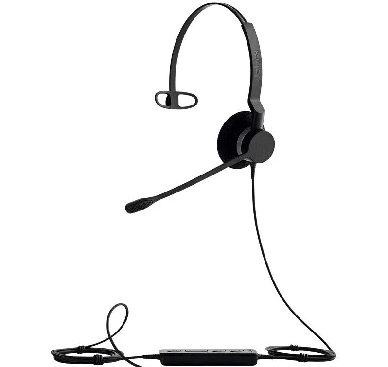 Jabra Biz 2300 Mono UC USB-A Corded Headset, HD Voice, Air Shock Microphone, Freespin, Talk in Comfort, Wired Headsets, PeakStop, Great for Long Calls