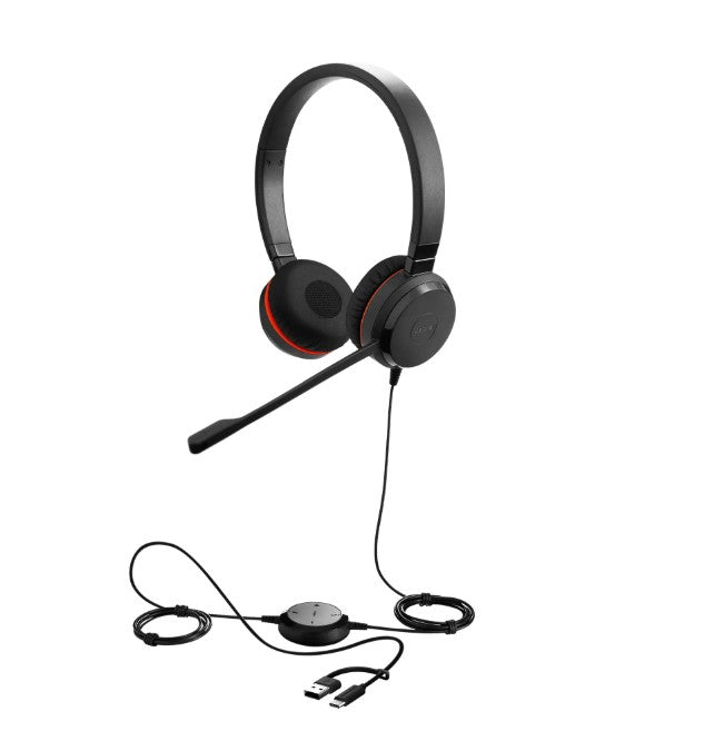 Jabra Evolve 30 II, USB C A Mono UC, Great calls and music, Plug-and-play connectivity, Manage calls easily, Flexible connectivity via 3.5 mm jack