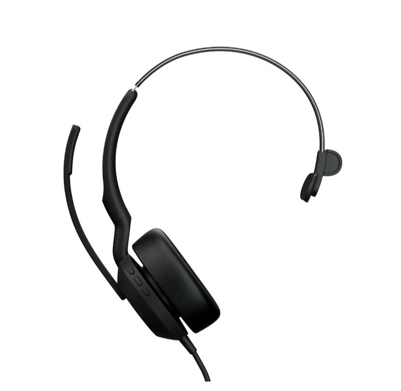 Jabra Evolve2 50, USB C A UC Mono Headset, Bluetooth, 4 microphones, Active Noise Cancellation, Busylight, Call management, Air Comfort technology