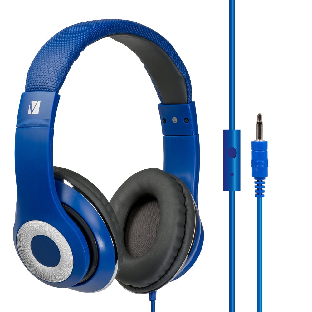 Verbatim fts Over-Ear Stereo Headset Headphones - Ideal for Office, Education, Business, SME (BLUE)