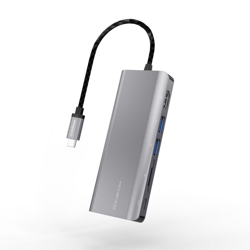 mbeat ftElite ft USB Type-C Multifunction Dock - USB-C 4k HDMI LAN Card Reader Aluminum Casing Compatible with MAC Desktop PC Notebook Laptop Devices