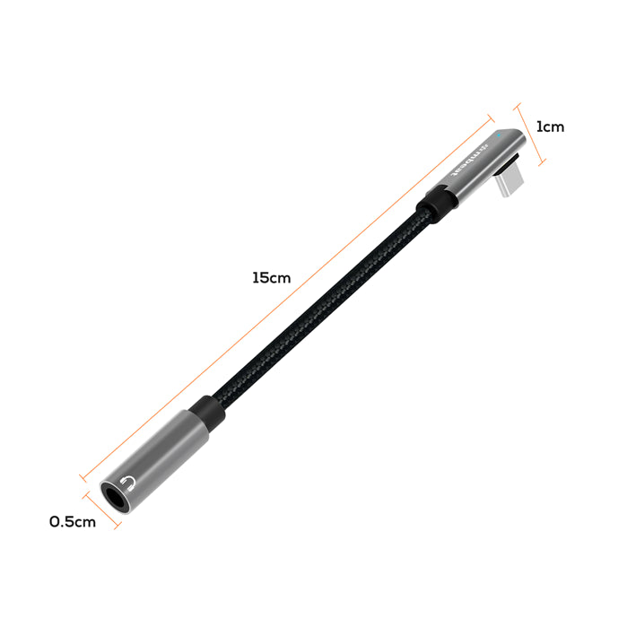 mbeat Elite USB-C to 3.5mm Audio Adapter - Add Headphone Audio Jack to USB-C Computers, Laptops, Notebooks, Tablets, Smartphones - Space Grey