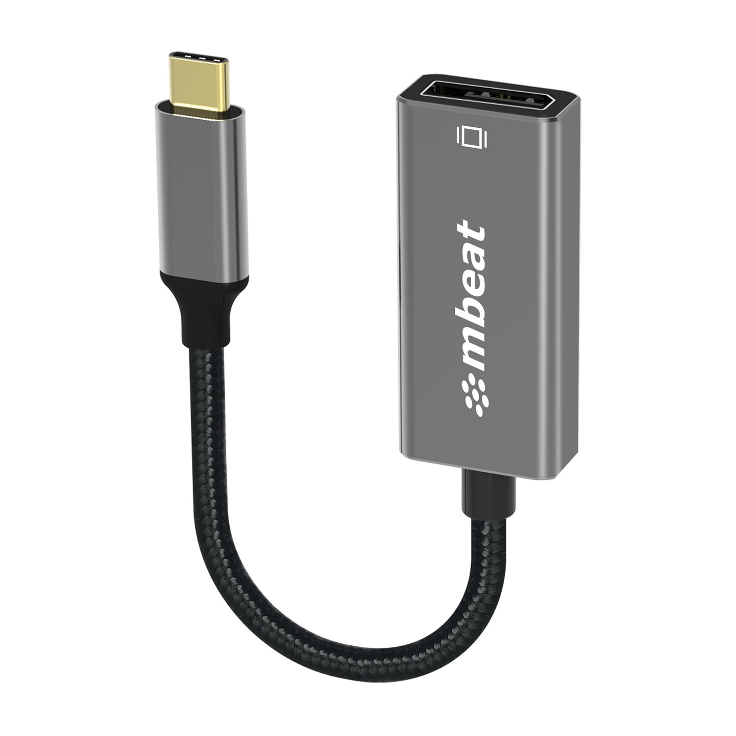 mbeat Elite USB-C to Display Port Adapter -Converts USB-C to DisplayPort female port, 4K 60Hz (38402160), 15cm - Space Grey Weight: 30g