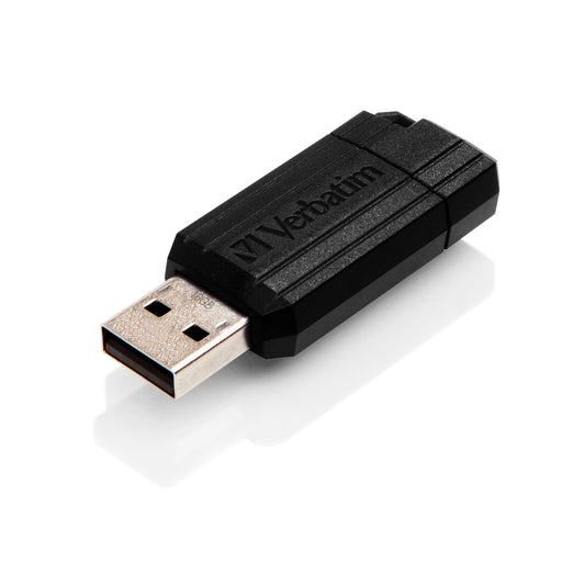 Verbatim Store ftn ftGo Pinstripe USB 2.0 Drive 16GB, Slim Retractable Design, 2 Years Limited Warranty (Black)