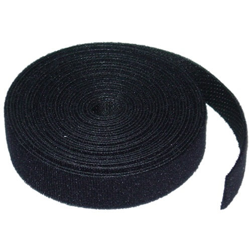 8Ware 25m x 12mm Velcro Wide Cable Tie Hook  Loop Continuous One Sided Self Adhesive Fastener Sticky Tape Roll Black