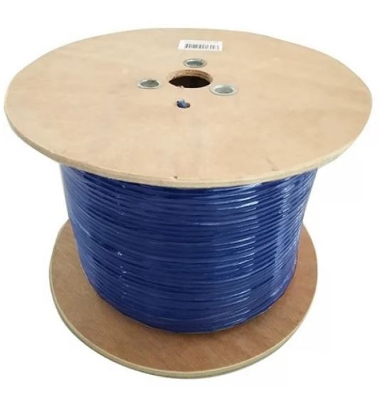 8Ware 350m CAT6 Cable Roll Blue Bare Solid Copper Twisted Core PVC Jacket 305m Cable Roll on Wooden Rell