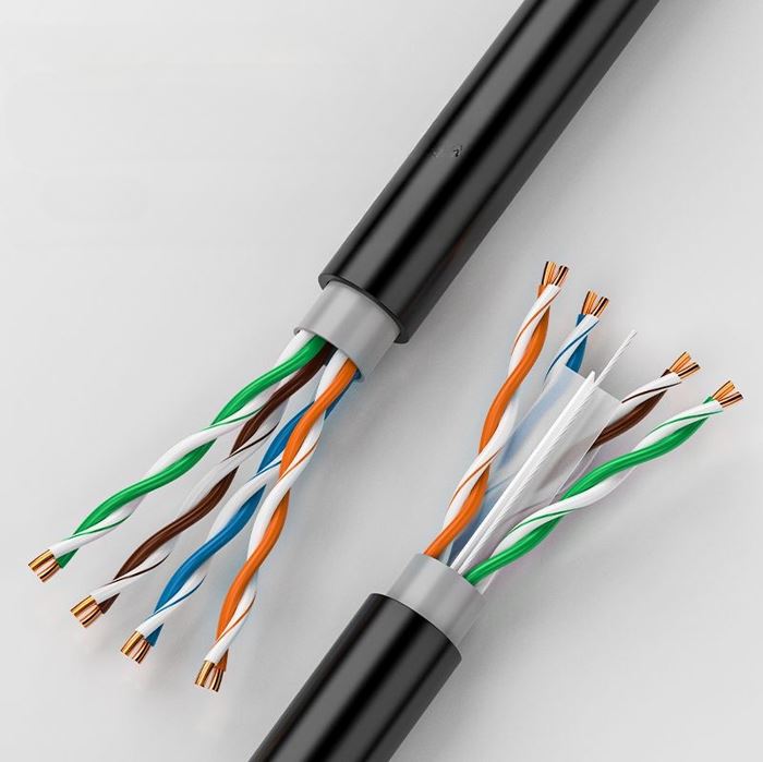 8Ware 350m CAT6A UTP LAN Network Cable Roll 24AWG PVE HDPE 7.4mm UV Stabilised Jacket Wooden Reel Outdoor Black