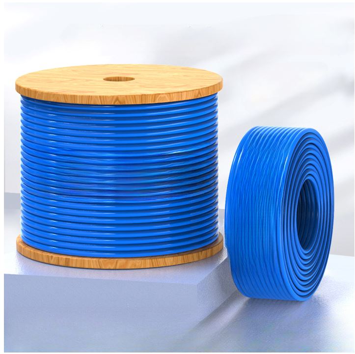 8Ware 350m CAT6A Ethernet 24AWG 30V LAN Stranded Core Cable Roll Bare Copper Twisted Core PVC Jacket on Reel Box Blue 305m
