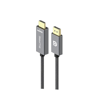 8ware 1m DisplayPort DP to HDMI Male to Male Adapter Converter Cable Retail Pack 1080P Nylon Braide for Video Card PC Notebook to Monitor Projector TV