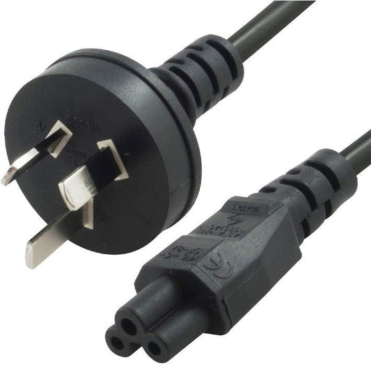 8ware 1m AU Power Lead Cord Cable 3-Pin AU to ICE 320-C5 Cloverleaf Plug Mickey Type Black Male to Female 240V 7.5A 3 core Notebook Laptop AC Adapter