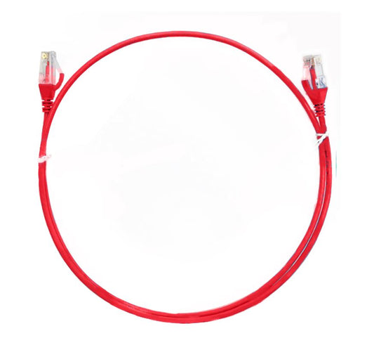 8ware CAT6 Ultra Thin Slim Cable 5m   500cm - Red Color Premium RJ45 Ethernet Network LAN UTP Patch Cord 26AWG for Data