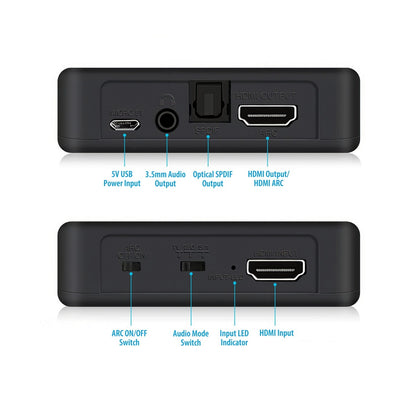 Simplecom CM423v3 HDMI 2.0 Audio Extractor Optical SPDIF  3.5mm Stereo with ARC 4K 60Hz