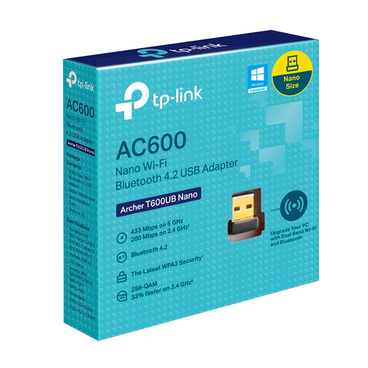 TP-Link Archer T600UB Nano AC600 Nano Wi-Fi Bluetooth USB Adapter, Up to 600Mbps speeds with 200Mbps  2.4GHz, 433Mbps 5GHz