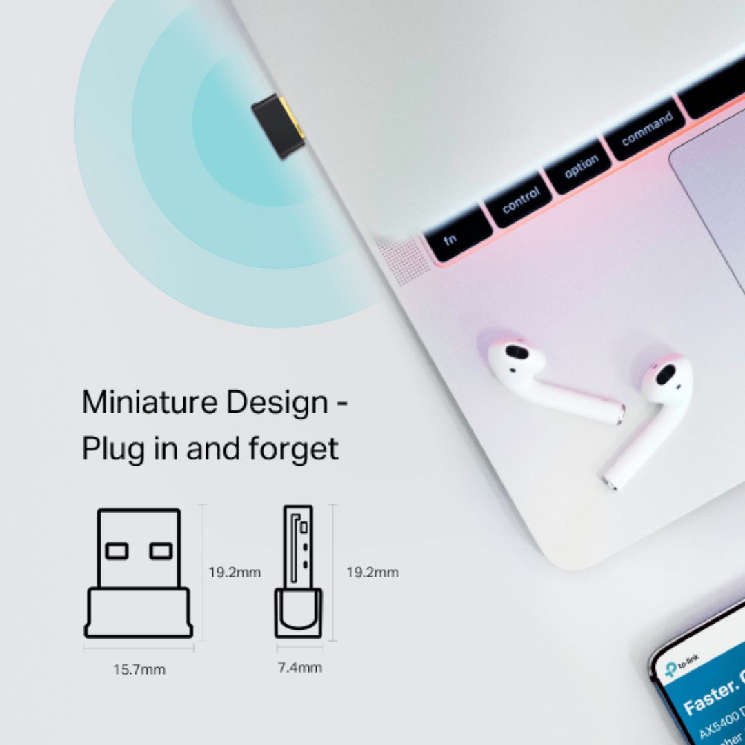 TP-Link Archer T600UB Nano AC600 Nano Wi-Fi Bluetooth USB Adapter, Up to 600Mbps speeds with 200Mbps  2.4GHz, 433Mbps 5GHz