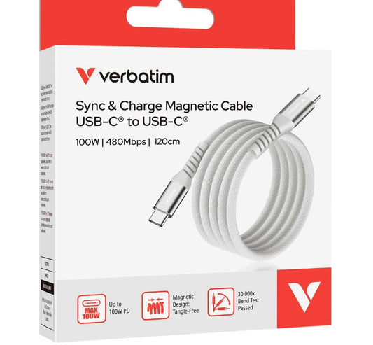 Verbatim Sync  Charge USB C to USB C 100W Magnetic 120 cm - Grey