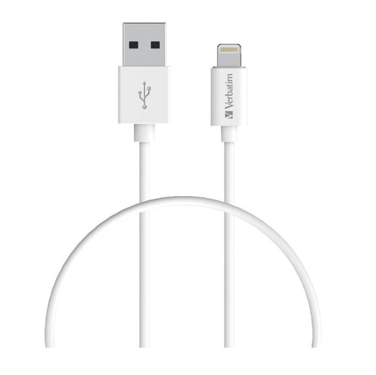 Verbatim Charge  Sync Lightning Cable 1m - White--Lightning to USB A (66580) (LS)