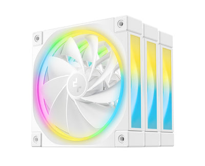DeepCool FL12R White 120mm (3-Pack)  Unique Addressable RGB  High Performance Fans,  Low Noise, 4-pin PWM, Fluid Dynamic Bearing