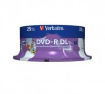 Verbatim DVDR DL 8.5GB 25Pk White Wide Inkjet 8x