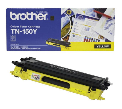 TN-150Y COLOUR LASER TONER - STANDARD YELLOW TONER CARTRIDGE TO SUIT HL-4040CN 4050CDN, DCP-9040CN 9042CDN, MFC-9440CN 9450CDN 9840CDW - 1500 PAGES