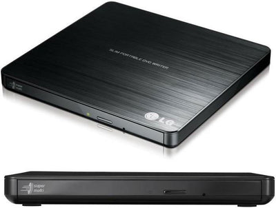 LG GP60NB50 8x Ultra Slim Portable External USB DVD Drive Burner - M Disc Silent Play Jamless Play (LS)  Verbatim 98938 External Slimline