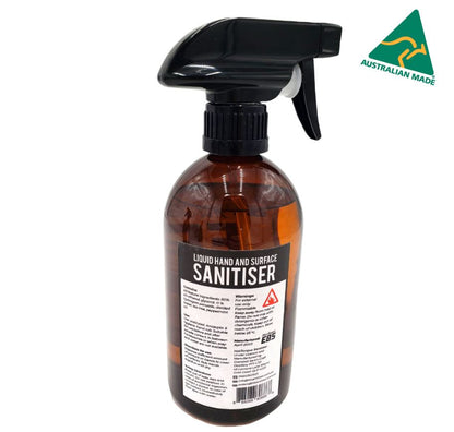 HotTorque E85 Hand  Surface Sanitiser 500ml, 80pct Ethanol, 100pct Australian Made, WHO  TGA Standard, Natural Ingredients, Tea Tree  Peppermint Oil