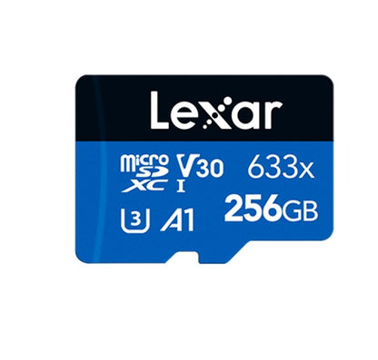Lexar High-Performance 633x microSDHC microSDXC UHS-I 256GB  C10, A1, UHS-I (U3), V30, up to 100MB s read, 45MB s write