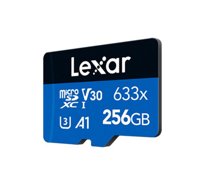 Lexar High-Performance 633x microSDHC microSDXC UHS-I 256GB  C10, A1, UHS-I (U3), V30, up to 100MB s read, 45MB s write