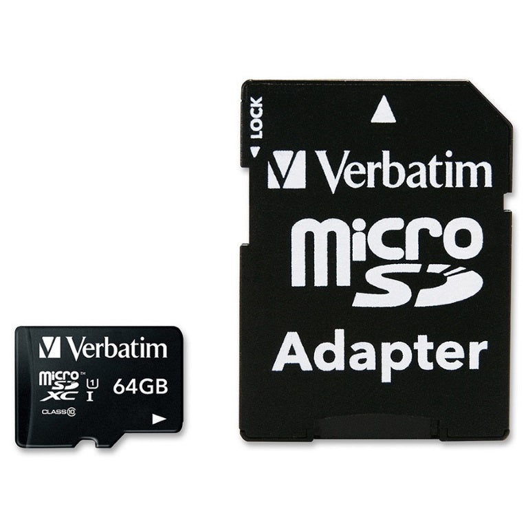Verbatim 64GB Micro SDXC Card Class 10 UHS-I With Adaptor Up to 45MB Sec 300X read speed