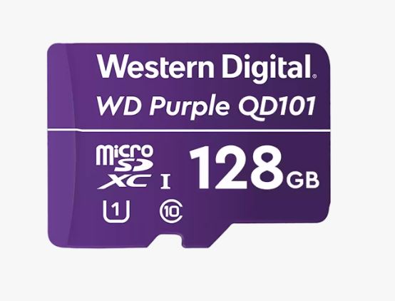 Western Digital WD Purple 128GB MicroSDXC Card 24 7 -25 degreeC to 85 degreeC Weather Humidity Resistant for Surveillance IP Cameras mDVRs NVR Dash
