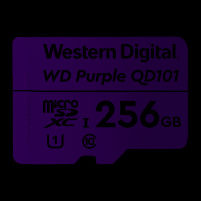 Western Digital WD Purple 256GB MicroSDXC Card 24 7 -25 degreeC to 85 degreeC Weather  Humidity Resistant for Surveillance IP Cameras mDVRs NVR Dash Cams Drones