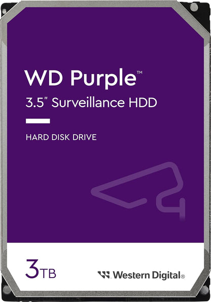 Western Digital WD Purple 3TB 3.5 ft SATA Surveillance HDD 256MB Cache 3-Year Limited Warranty