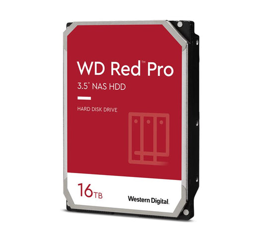 Western Digital WD Red Pro 16TB 3.5 ft NAS HDD SATA3 7200RPM 512MB Cache 24x7 300TBW ~24-bays NASware 3.0 CMR Tech 5yrs wty