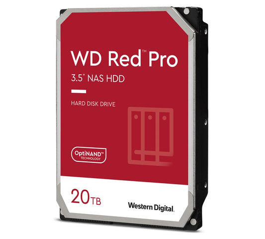 Western Digital WD Red Pro 20TB 3.5 ft NAS HDD SATA3 7200RPM 512MB Cache 24x7 300TBW ~24-bays NASware 3.0 CMR Tech 5yrs wty (LS)