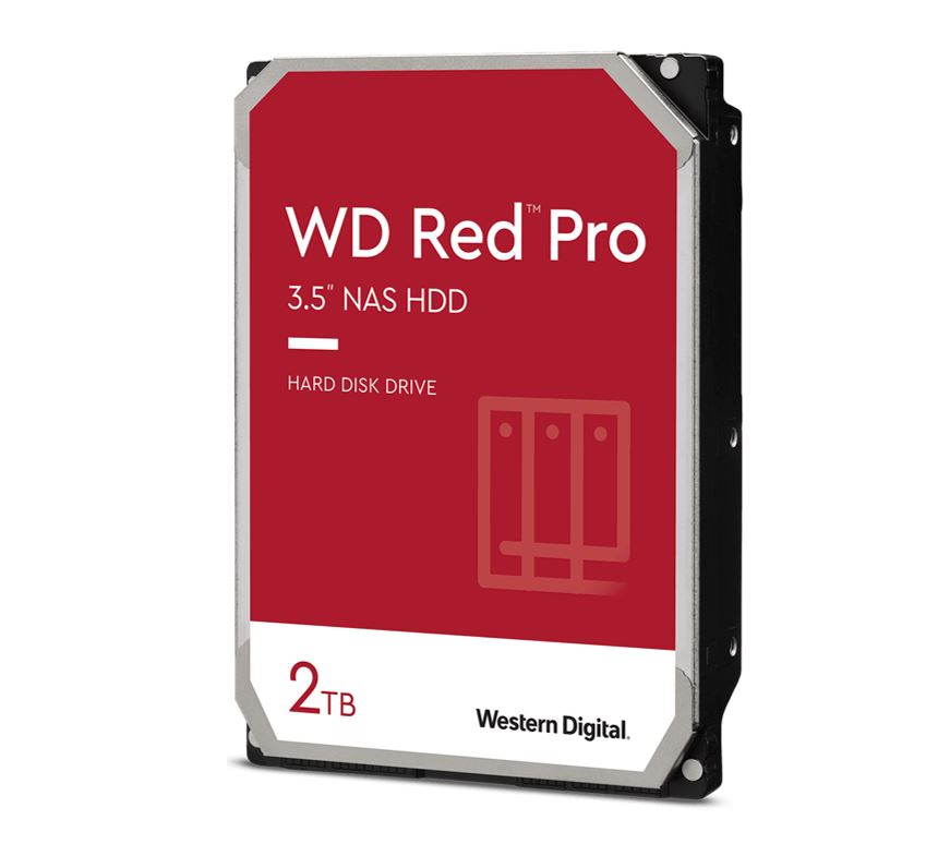 Western Digital WD Red Pro 2TB 3.5 ft NAS HDD SATA3 7200RPM 64MB Cache 24x7 300TBW ~24-bays NASware 3.0 CMR Tech 5yrs wty (LS)