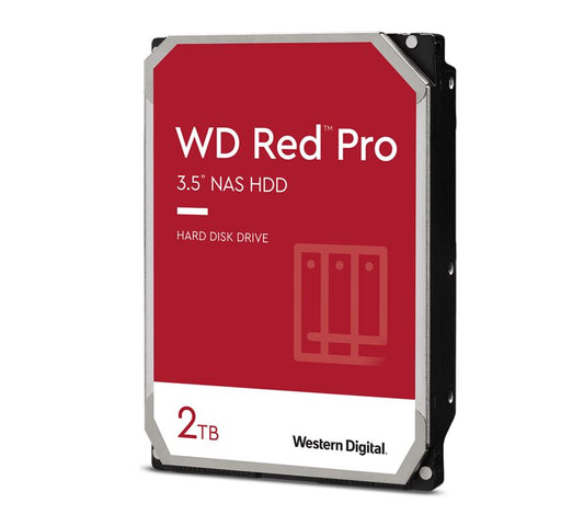 Western Digital WD Red Pro 2TB 3.5 ft NAS HDD SATA3 7200RPM 64MB Cache 24x7 300TBW ~24-bays NASware 3.0 CMR Tech 5yrs wty (LS)