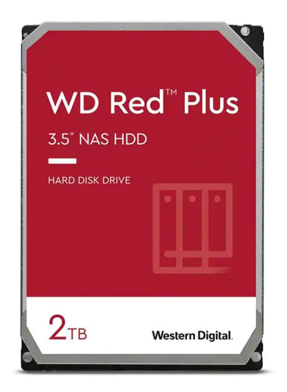 Western Digital 2TB WD Red Plus NAS Hard Drive 3.5-Inch -Transfer Rate up to 215MB s -5640 RPM -Cache Size 512MB -3-Year Limited Warranty WD20EFPX
