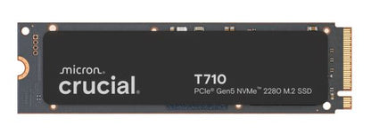 Crucial T710 2TB PCIe Gen5 NVMe 2280 SSD - 14500 13800 MB s R W 1200TBW 1500K IOPs 1.5M hrs MTTF with DirectStorage for Intel  AMD