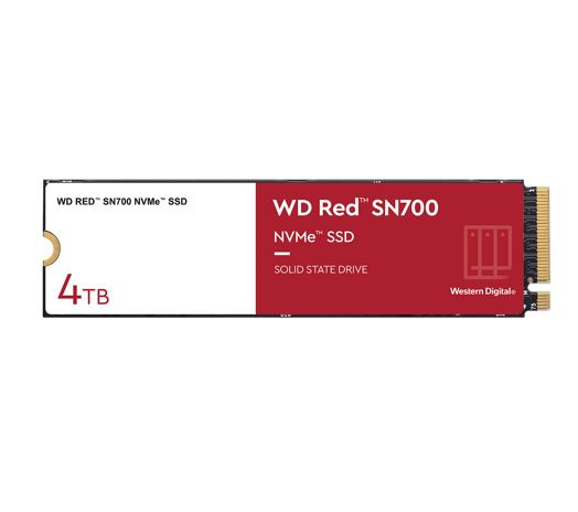 Western Digital WD Red SN700 4TB NVMe NAS SSD 3400MB s 3100MB s R W 5100TBW 550K 520K IOPS M.2 Gen3x4 1.75M hrs MTBF 5yrs wty