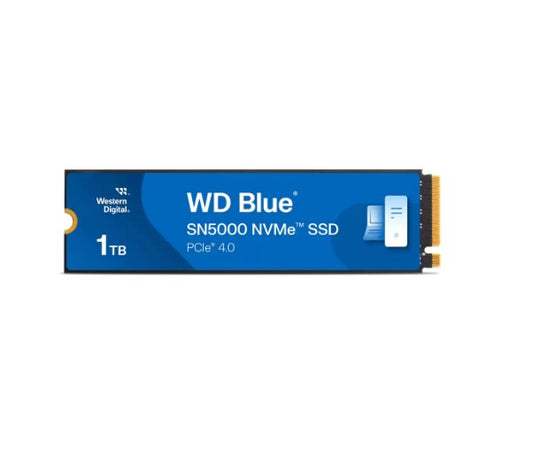 Western Digital WD Blue SN5000 NVMe 1TB SSD M.2 2280, 5,150MB s R 4,900MB s W, 730K IOPS R   770K IOPS W, PCIe Gen4 x4, 5-Y Warranty