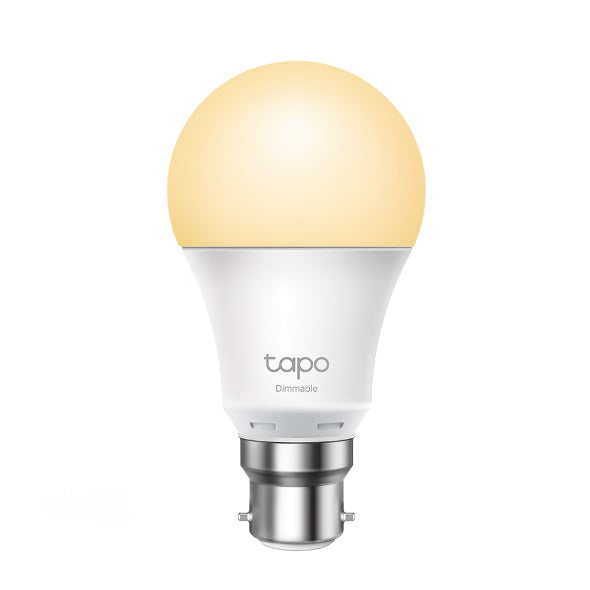TP-Link Tapo L510B Smart Light Bulb Bayonet Fitting Dimmable, No Hub Required, Voice Control, Schedule  Timer 2700K 8.7W 2.4 GHz 802.11b g n
