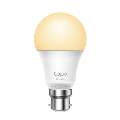 TP-Link Tapo L510B Smart Light Bulb Bayonet Fitting Dimmable, No Hub Required, Voice Control, Schedule  Timer 2700K 8.7W 2.4 GHz 802.11b g n