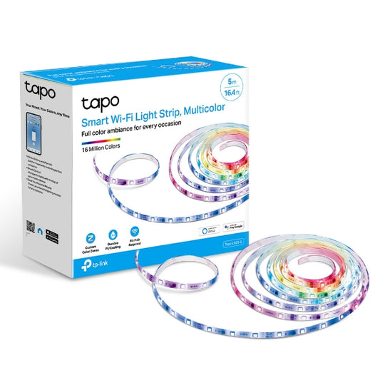 TP-Link Tapo L920-5 Smart Wi-Fi Light Strip, Multicolor, Pu Coating For External Protection, Voice Control, 50 Colour Zones, No Hub Required, 500010