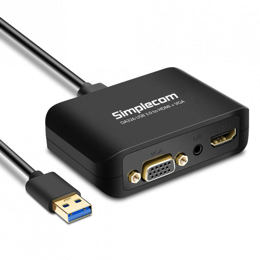 (LS) Simplecom DA326 USB 3.0 to HDMI  VGA Video Adapter with 3.5mm Audio Full HD 1080p - Works With NUCs