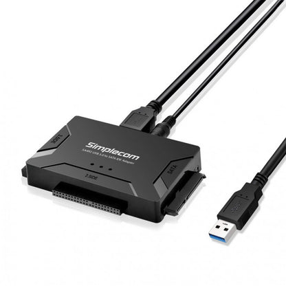 Simplecom SA492 USB 3.0 to 2.5 ft, 3.5 ft, 5.25 ft SATA IDE Adapter with Power Supply