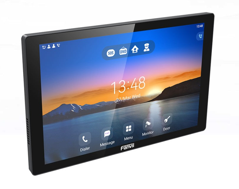 Fanvil i507W Indoor SIP Station, 6 SIP Lines, PoE, 10.1 ft Colour Touch Screen, Android 9.0, Dual-Band Wi-Fi, ONVIF, Alarm Inputs, Remote Unlock, 2Yr Wa